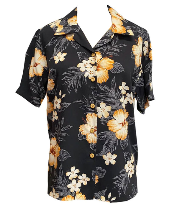 Hibiscus Garden Women's Hawaiian Camp Shirt