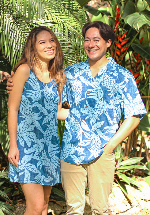 Hala Pineapples Womens Hawaiian A-Line Dress