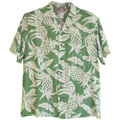 Hala Pineapples Hawaiian Aloha Mens Rayon Shirt