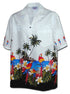 Pacific Legend Men's Parrot Island Border Print Hawaiian Shirt