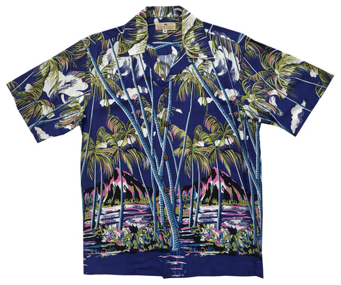 Pineapple Juice Mens Hawaiian Palm Shirt
