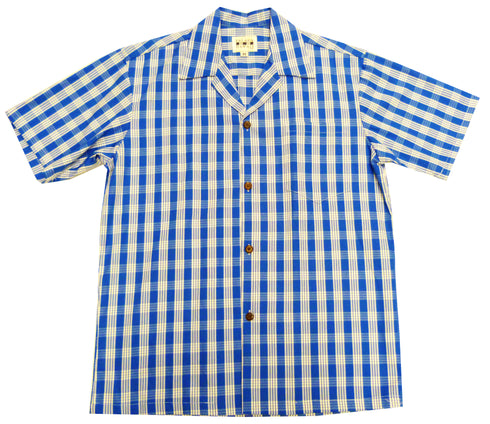 Men's Classic Hawaiian Paniolo Palaka Plaid Shirt