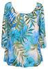 RJC Womens Watercolor Tropic Peasant Blouse