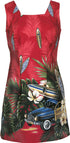 Tropical Surfboard Woodie Women's A-Line Hawaiian Short Tank Dress
