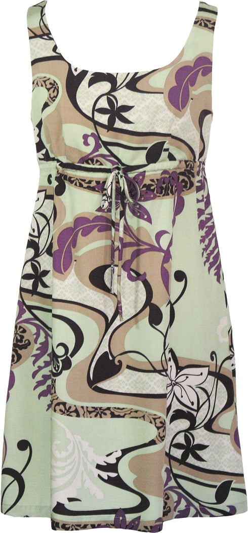 Magical Tropical Trip Women's Empire Tie Front Hawaiian Dress (Regular Fit)