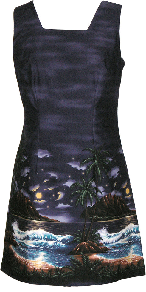 Moonlight Surf Women's A-Line Hawaiian Short Tank Dress