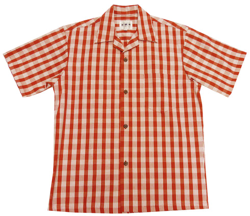 Men's Classic Hawaiian Paniolo Palaka Plaid Shirt