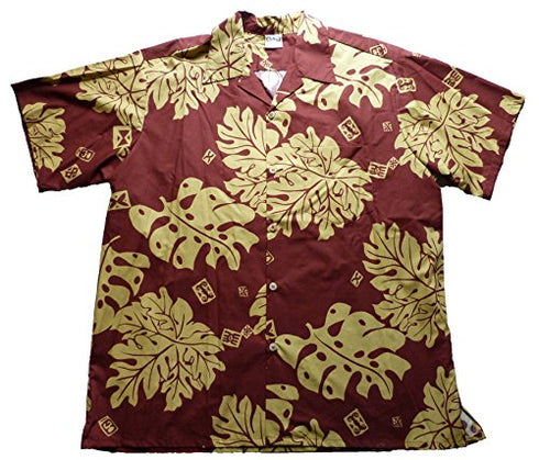 Go Barefoot Mens Monstera Stamps Big & Tall Shirt