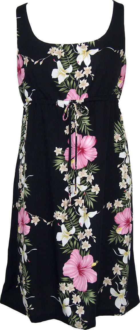 Paradise Lei Women's Empire Tie Front Hawaiian Dress (Regular Fit)