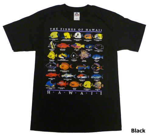 Fishes of Hawaii Islands Screenprinted Hawaiian T-Shirt