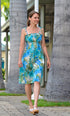Watercolor Tropics Women's Hawaiian Smocked Dress
