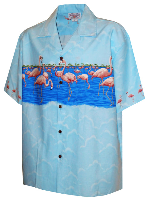 Pacific Legend Mens S to 4X Pink Flamingo Chest Band Shirt