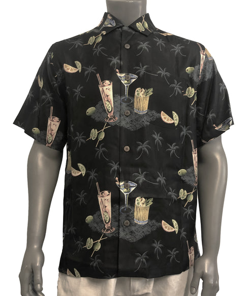 Paradise Found Men's Pau Hana Cocktail Silk Shirt