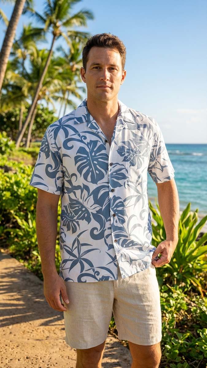 RJC Men's Delicate Tropical Hawaiian Rayon Shirt – 100% Rayon, Made in ...