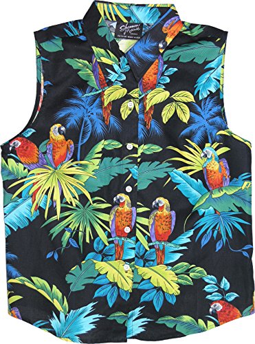 Robert J. Clancey Bird of Paradise Display Women's Fitted Sleeveless Aloha Blouse - Plus Size 2x White