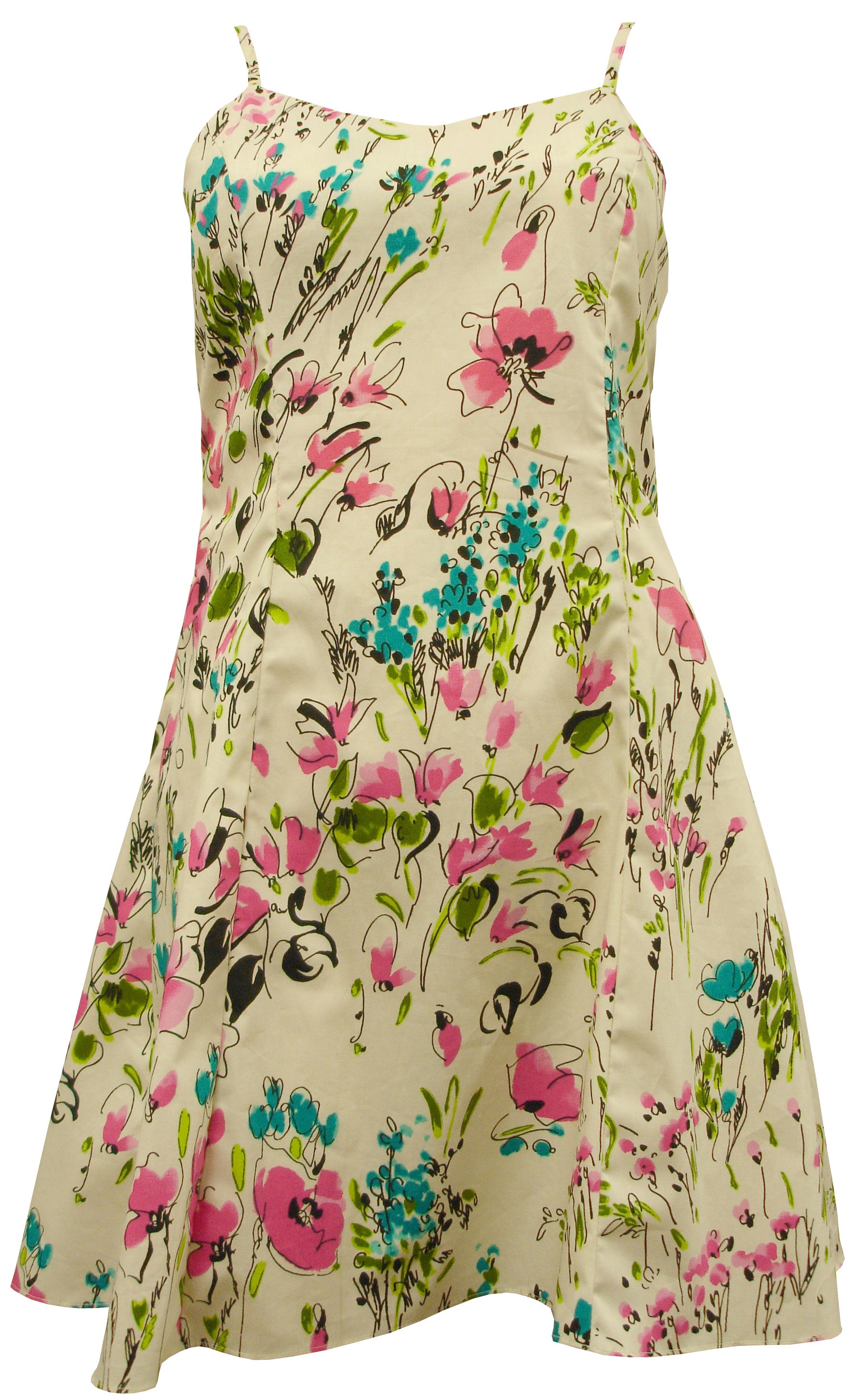 floral cami mini dress forever 21 Wild Flower Splash Women's Princess Seam Flared Hawaiian Dress (Petite –  AlohaClothes